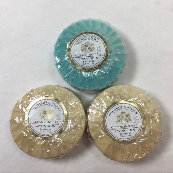 Gilchrist & Soames 3 Cleansing Bars Savon Soin Oatmeal And Sea Kelp 2.8 oz - Picture 1 of 6